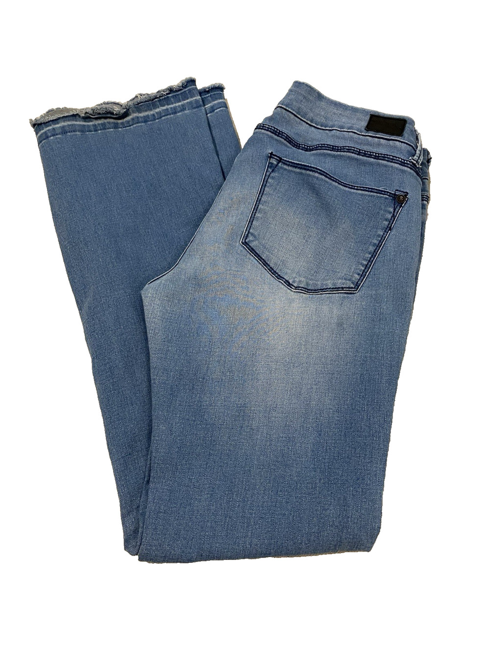 Denim Blvd Los Angeles Womens Jeans 30 x 31 Lightwash Boot Cut Festival Raw Hem